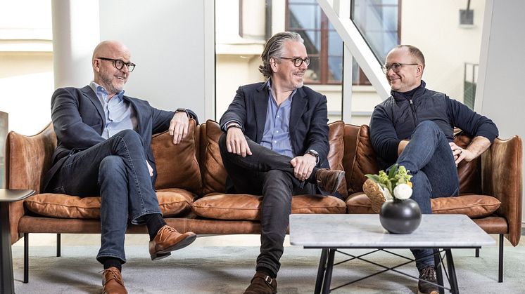 Peter Larsson, Thomas Bill och Lars Sveder, medgrundare av Monterro