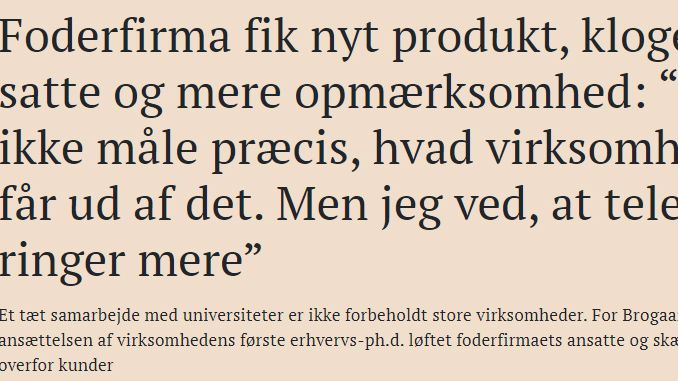 Børsen om Brogaarden: "Foderfirma fik nyt produkt og klogere ansatte..."
