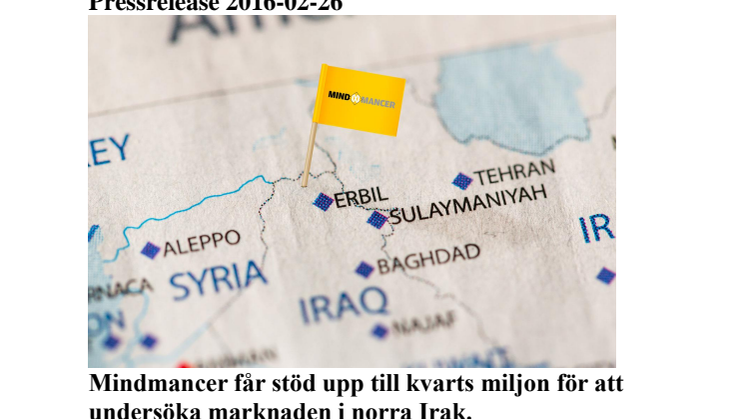 Mindmancer får stöd upp till kvarts miljon för att undersöka marknaden i norra Irak.