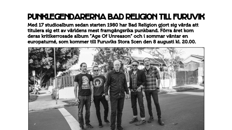 Punklegendarerna Bad Religion till Furuvik