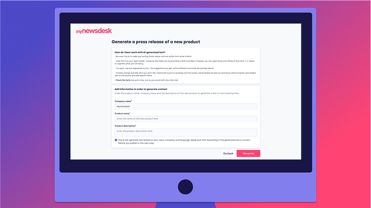 Mynewsdesk launches new AI templates for press releases