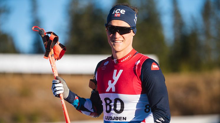 LEDER IBU CUP: Endre Strømsheim fra Bærums Skiklub leder IBU Cup'en. Totalt er det fem norske herrer blant de 11 beste i IBU Cup'en for øyeblikket. Foto: NSSF 