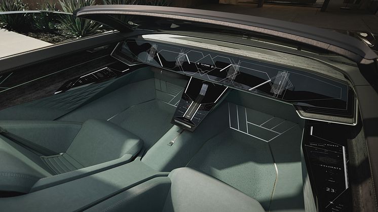 Audi skysphere interiør med skjult rat og pedaler