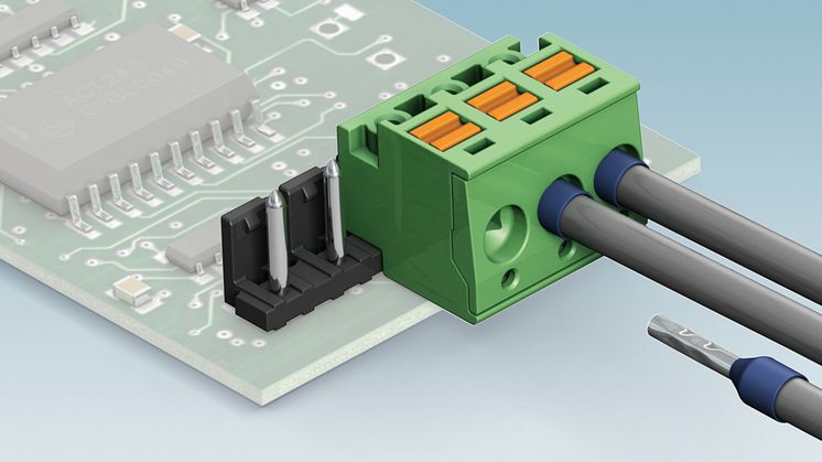 New Compact Plug Connector with Push-In Connection and Latching Function for Pin Strips
