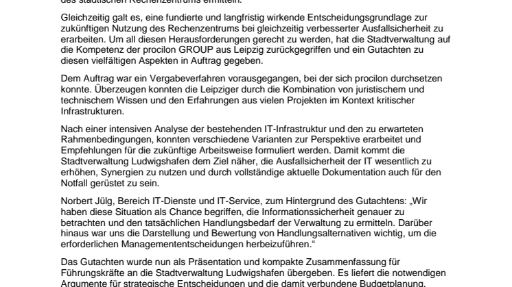 procilon Expertise bei Stadtverwaltung Ludwigshafen gefragt