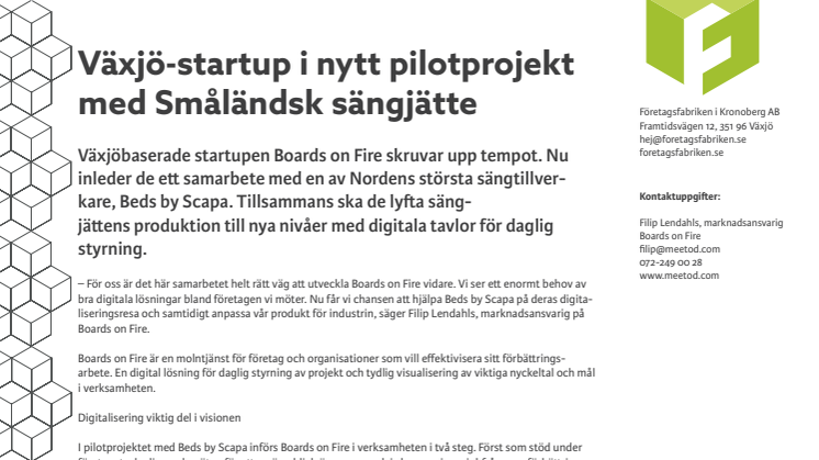 Växjö-startup i nytt pilotprojekt med Småländsk sängjätte