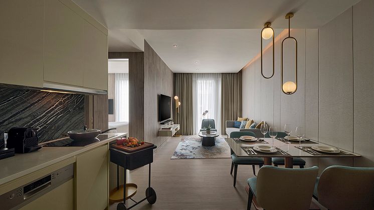2 bedroom suite - living & pantry v2