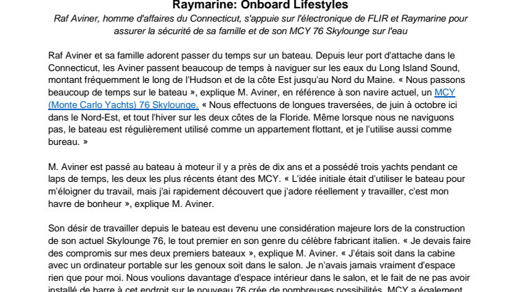 Raymarine: Onboard Lifestyles