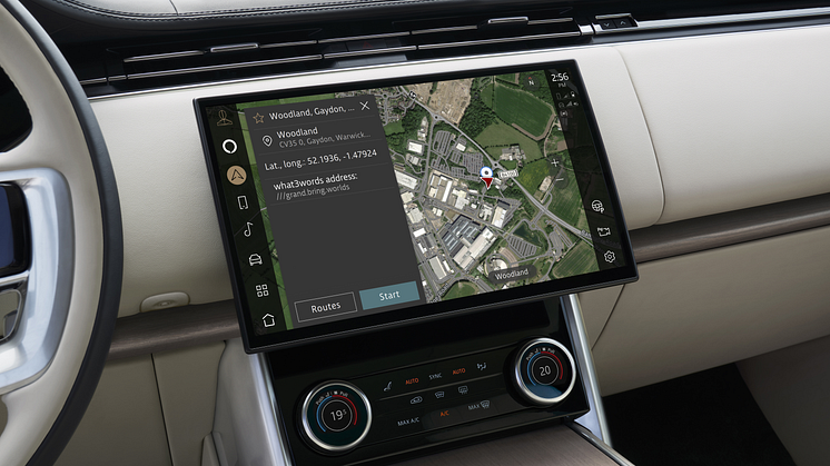 Finn raskt frem overalt: Jaguar Land Rover og what3words lanserer sin første navigasjonsløsning