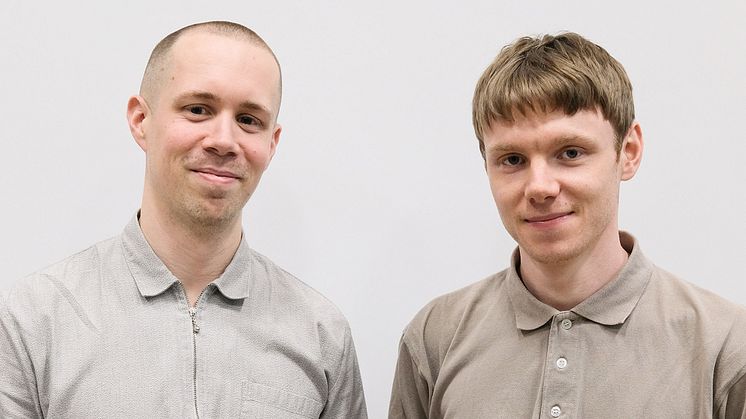 Vinnarna Simon Viklund och Tore Lagerquist, Chalmers tekniska högskola.