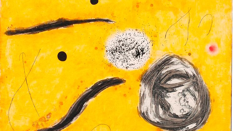 Joan Miró, The first spark of the day ll, 1966. Akryl och olja på duk, 146 x 114 cm. Fundacíó Joan Miró, Barcelona.
