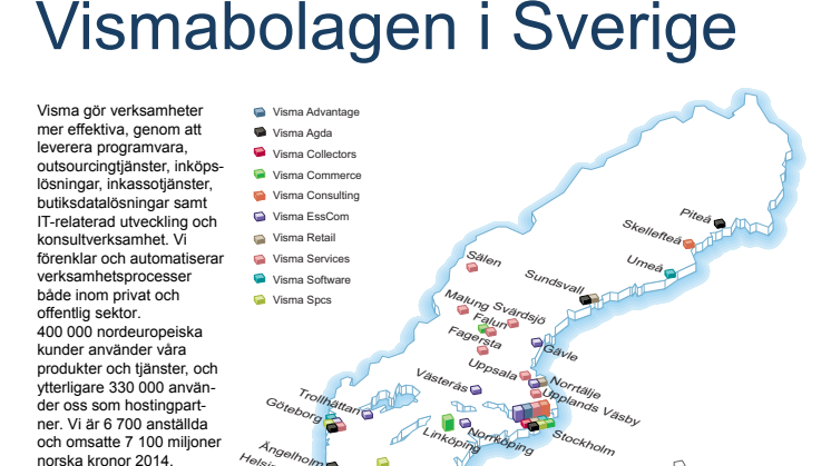 Visma i Sverige - snabbfakta och karta
