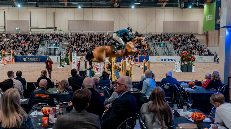 Publiken i Jönköping kan räkna med "Hästlovet" v. 44 i tre år framöver. Bild från Jönköping Horse Show Grand Prix 2021