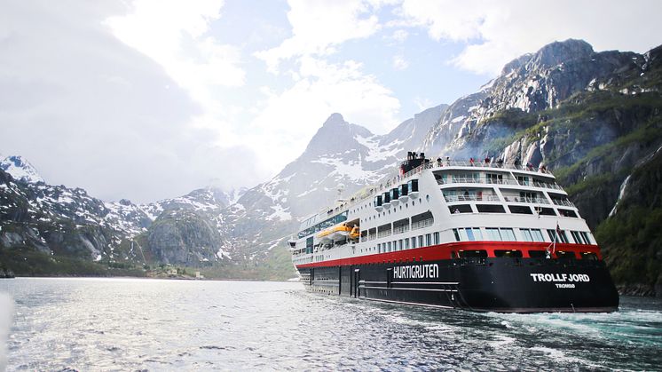 Hurtigruten Norway's MS Trollfjord that will next year be refurbished and embark on two new itineraries: the Svalbard Express and North Cape Express