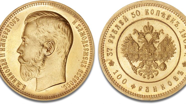 Nikolaj II's sjældne guldmønt, der fik et rekordhammerslag