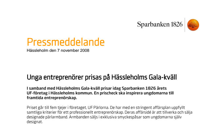 Unga entreprenörer prisas på Hässleholms Gala-kväll