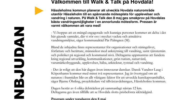 Välkommen till Walk & Talk på Hovdala!