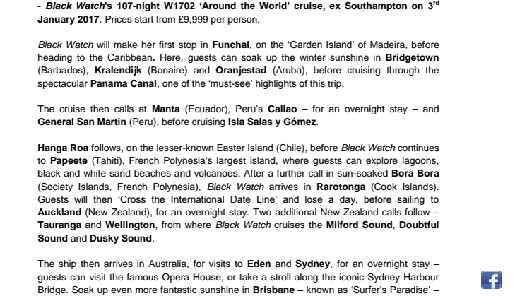 ‘Around the World’ in 107 nights with Fred. Olsen Cruise Lines!