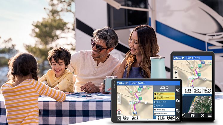 Créez vos meilleurs souvenirs avec la nouvelle série de GPS Garmin dédiée aux Camping-Cars & Caravanes