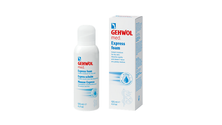 GEHWOL med Express Care Foam: noticeably well groomed instead of dry feet - HydroBoost provides immediate moisture care
