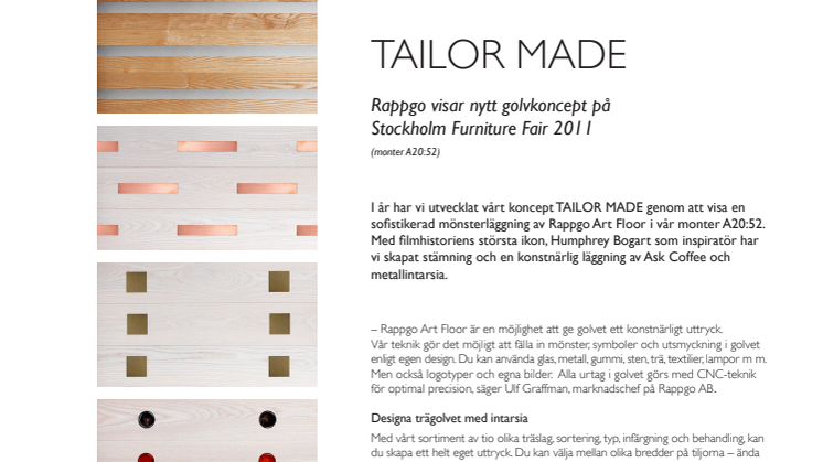 TAILOR MADE – Rappgo visar nytt golvkoncept på Stockholm Furniture Fair