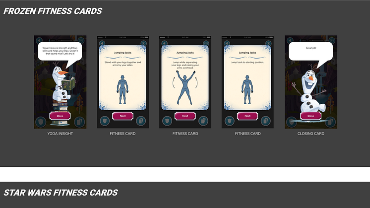 Frozen 2 and Skywalker Saga - Fitness Training Cards