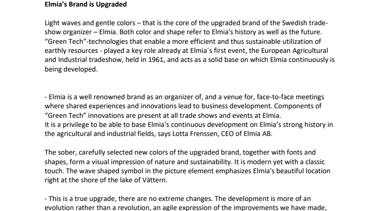 Elmia’s Brand is Upgraded