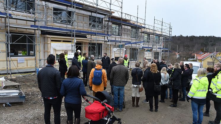 Nya hus på Torpagatan Örgryte Egnahem - Kundevent under byggnation