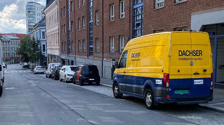 VW eCrafter ute på leveringsoppdrag i Oslo sentrum