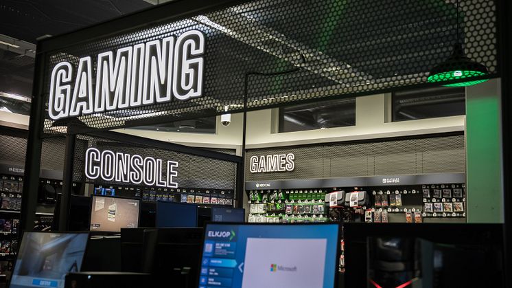 Det nye gaming-konseptet i utvalgte Elkjøp-butikker viser at elektronikkjeden tar gaming på alvor. Foto: Elkjøp Norge