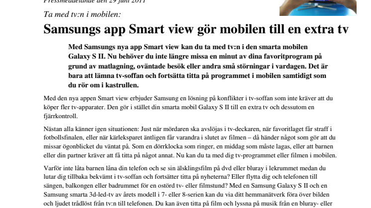 Samsungs app Smart view gör mobilen till en extra tv