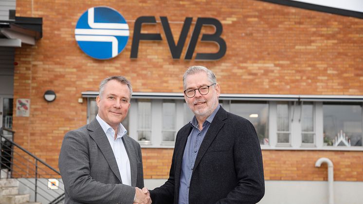 Per Skoglund (left) takes over the helm at FVB at the start of the new year. Current CEO Leif Breitholtz will become Senior Advisor with responsibility for international operations. (Photo: Per Helgoson).