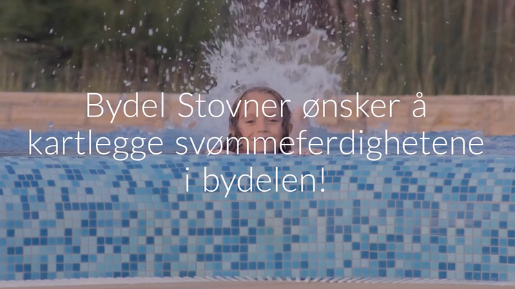 SVØMMEFERDIGHETER: Bydel Stovner ønsker å kartlegge innbyggernes svømmeferdigheter. Foto: Skjermdump