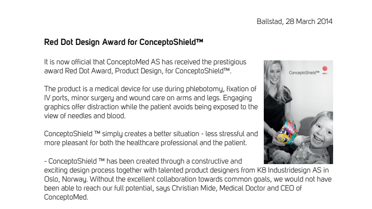 Red Dot Design Award for ConceptoShield™