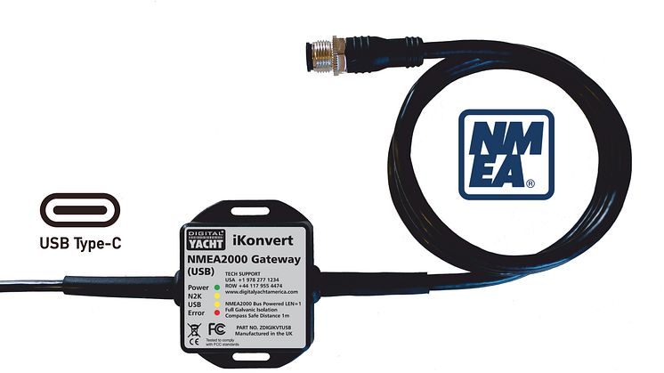 Digital Yacht’s USB-C NMEA cable & gateways connect the latest PCs to boat navigation networks