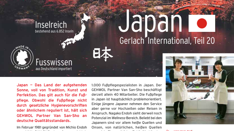 Gerlach in Japan: Tradition, Kunst und Perfektion auch in der Fußpflege