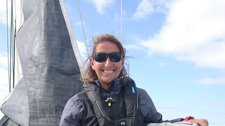 Sailor Dee Caffari was wearing the Ocean Signal rescueME MOB1 when she fell overboard during this year’s SoCal 300 race from Santa Barbara to San Diego