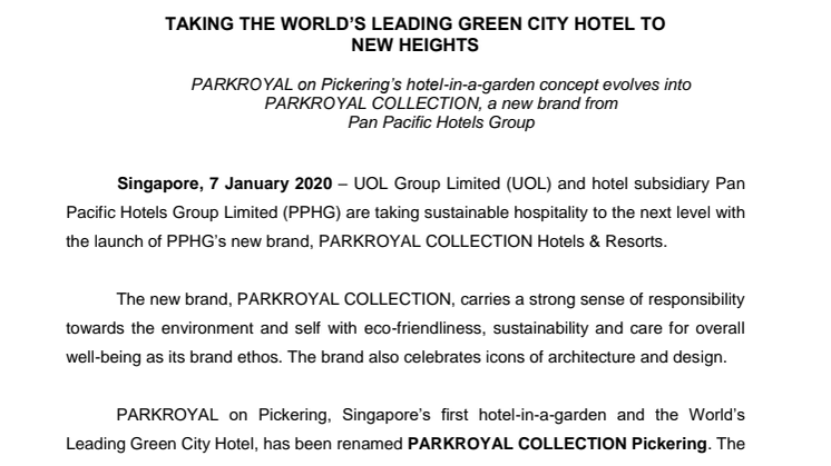 Taking the World's Leading Green City Hotel to New Heights