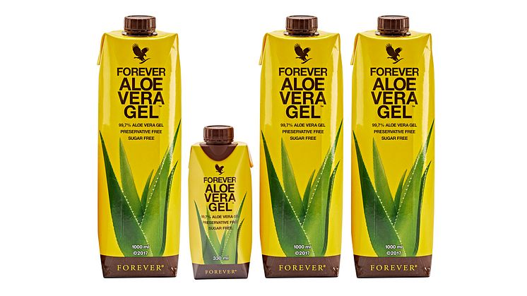 Nya Forever Aloe Vera Gel i mini-förpackning är perfekt att ta med i väskan eller på resan. 
