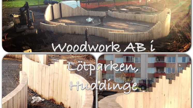 Woodwork AB bygger en ekpalissad i Lötparken, Huddinge