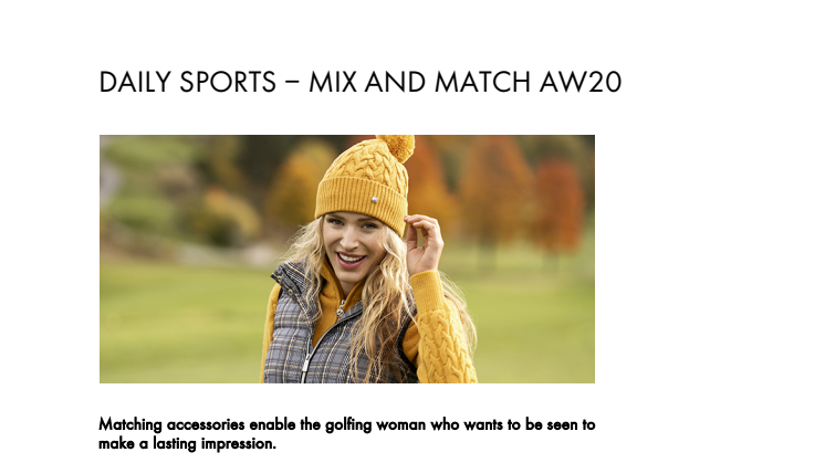 DAILY SPORTS – MIX AND MATCH AW20
