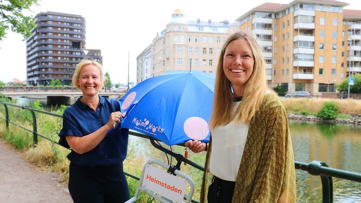 Från vänster: Maria Petersson, Sverigechef Heimstaden, Klara Svensson, Hållbarhetschef Heimstaden Sverige