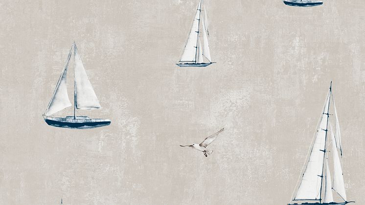 Wallpaper Scandinavia 10x0,53 m Sailboat Beige Non-woven