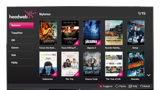 Tusentals filmer hos Headweb när ny app för LG Smart TV lanseras