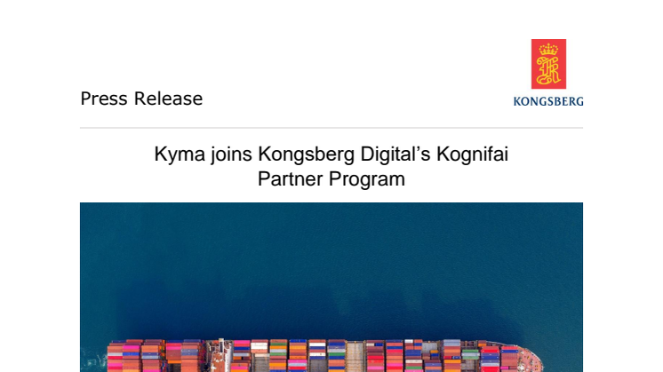 Kyma joins Kongsberg Digital’s Kognifai Partner Program 