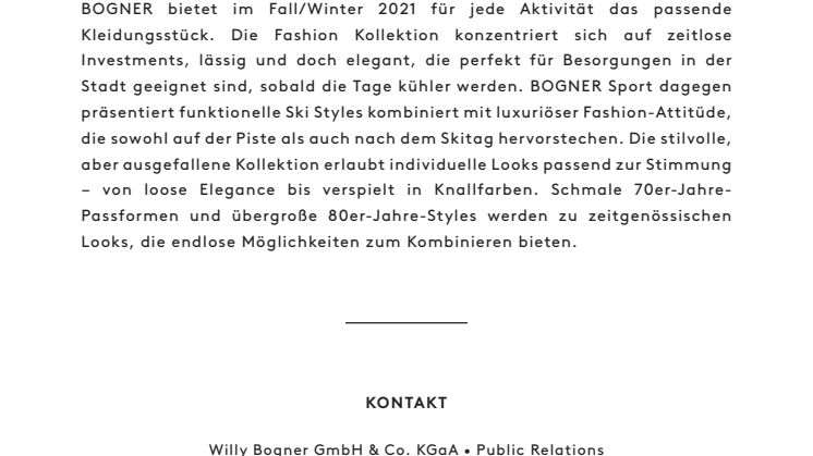 BOGNER Campaign Fall/Winter 2021