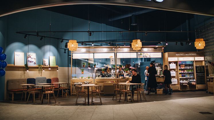 Waynes nya kafé i Torp Köpcentrum