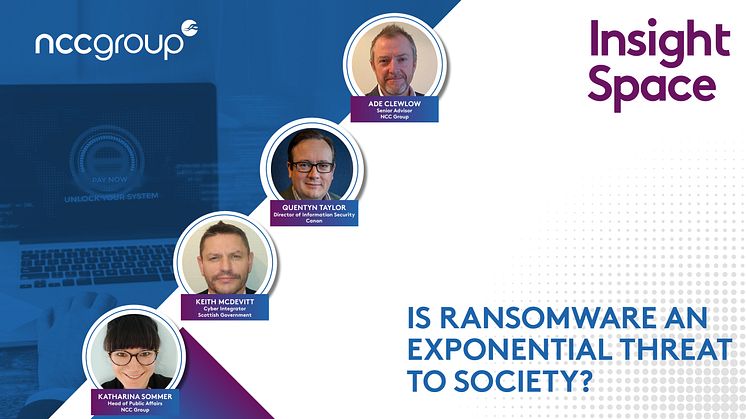 Virtual event: is ransomware an exponential threat to society?