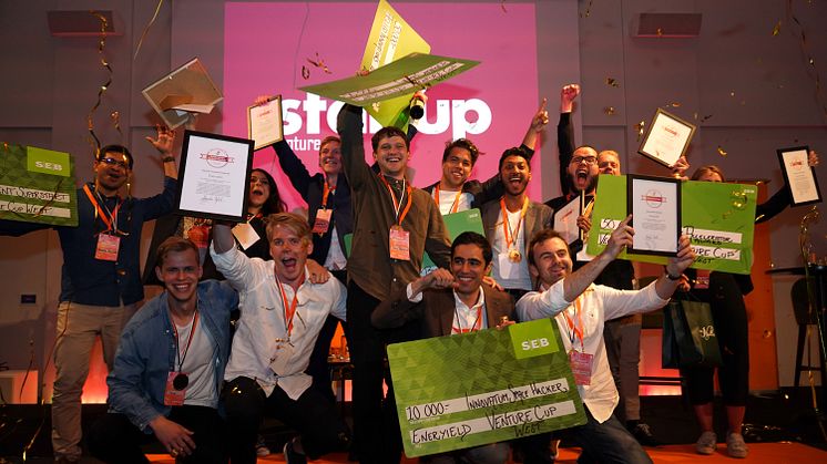 Gruppbild på samtliga regionala vinnare i Venture Cup Väst. Foto: Eric Johansson & Axel Emanuelsson