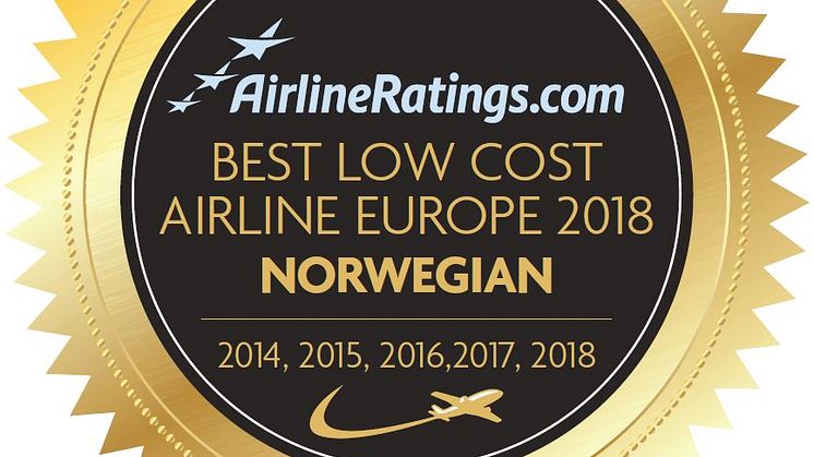 Norwegian utsett till Europas bästa lågprisbolag för femte året i rad